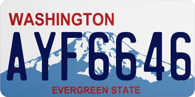 WA license plate AYF6646