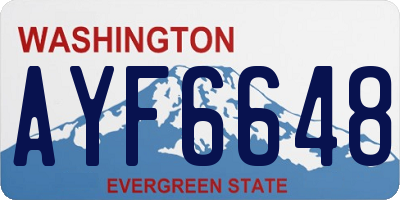 WA license plate AYF6648