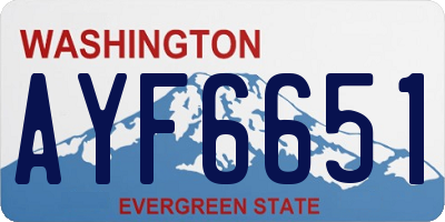 WA license plate AYF6651