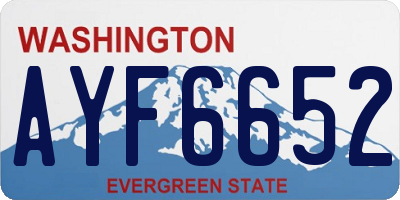 WA license plate AYF6652