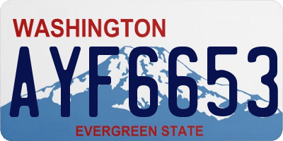 WA license plate AYF6653