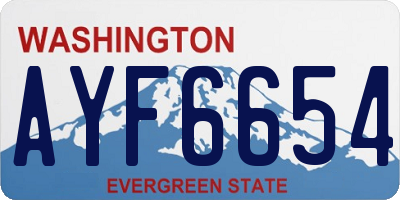 WA license plate AYF6654