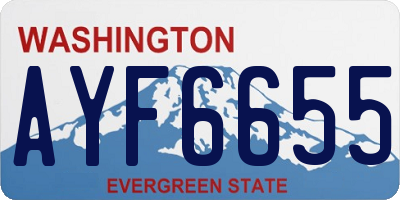 WA license plate AYF6655