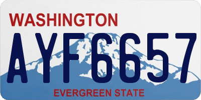 WA license plate AYF6657