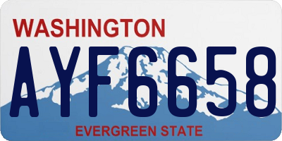 WA license plate AYF6658