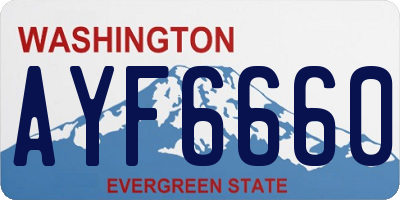 WA license plate AYF6660