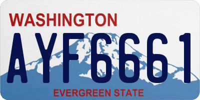WA license plate AYF6661
