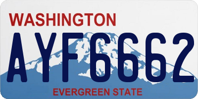WA license plate AYF6662