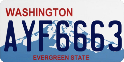 WA license plate AYF6663