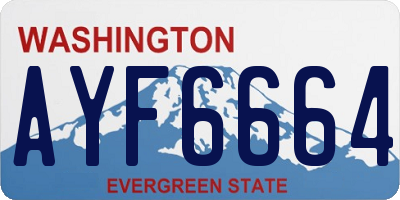 WA license plate AYF6664