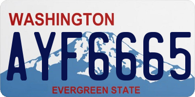 WA license plate AYF6665