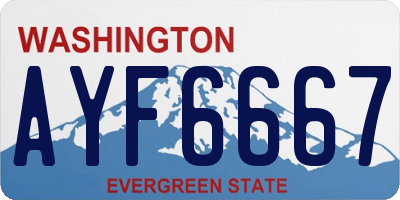 WA license plate AYF6667