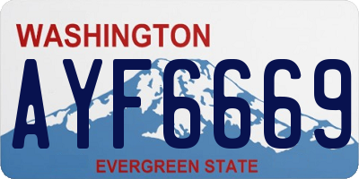 WA license plate AYF6669