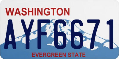 WA license plate AYF6671