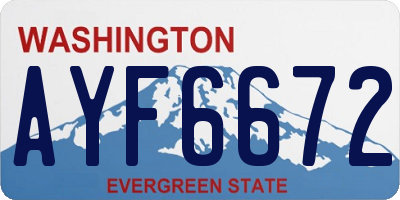 WA license plate AYF6672