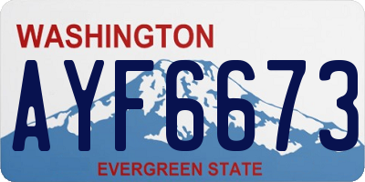 WA license plate AYF6673