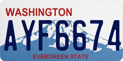 WA license plate AYF6674