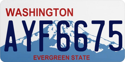 WA license plate AYF6675