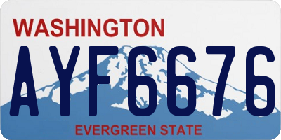 WA license plate AYF6676