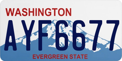 WA license plate AYF6677