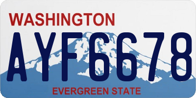 WA license plate AYF6678