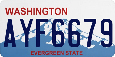 WA license plate AYF6679