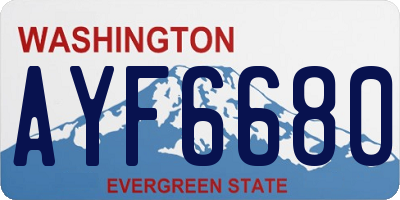 WA license plate AYF6680