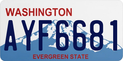 WA license plate AYF6681
