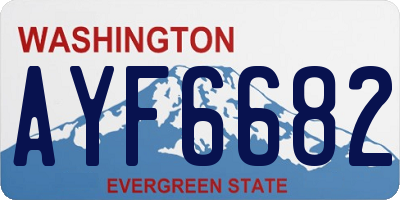 WA license plate AYF6682