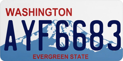 WA license plate AYF6683