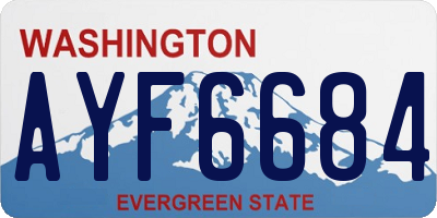 WA license plate AYF6684