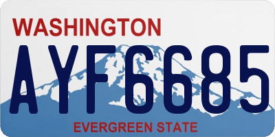 WA license plate AYF6685