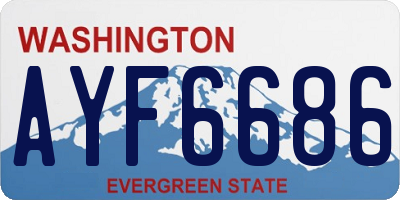 WA license plate AYF6686