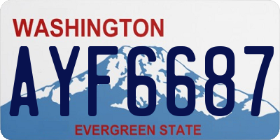 WA license plate AYF6687