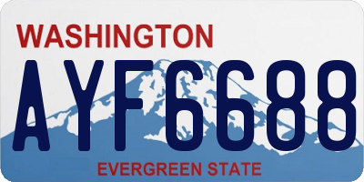 WA license plate AYF6688
