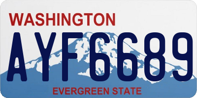 WA license plate AYF6689