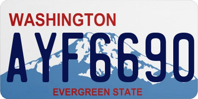 WA license plate AYF6690