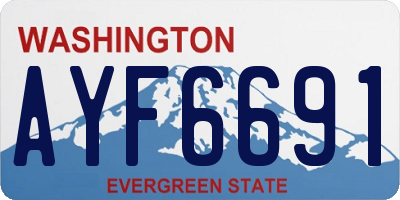 WA license plate AYF6691