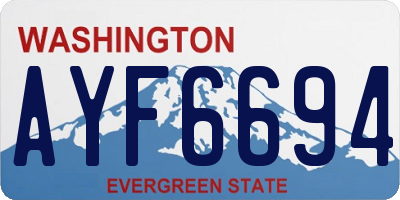 WA license plate AYF6694