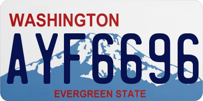 WA license plate AYF6696