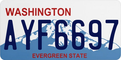WA license plate AYF6697