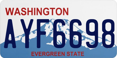 WA license plate AYF6698
