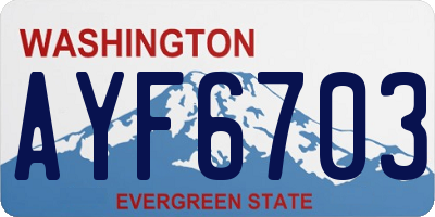 WA license plate AYF6703