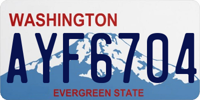 WA license plate AYF6704