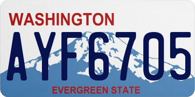 WA license plate AYF6705