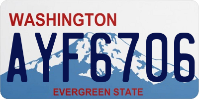 WA license plate AYF6706