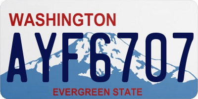 WA license plate AYF6707