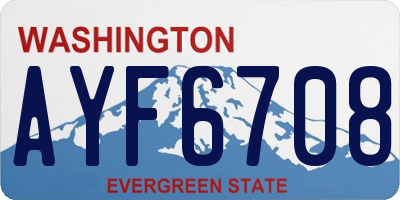WA license plate AYF6708