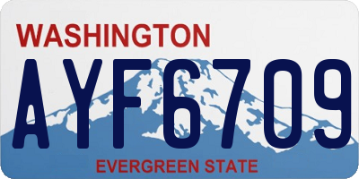 WA license plate AYF6709