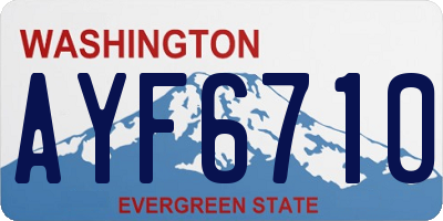 WA license plate AYF6710